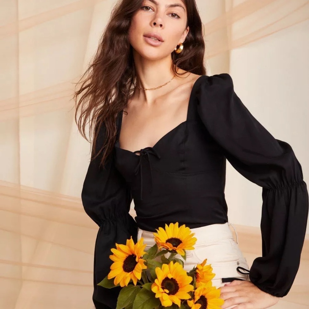 Lani the Label Josie Blouse Black Size XS NWT‎